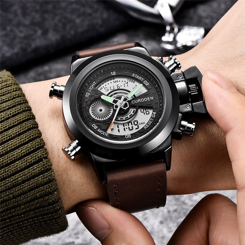 Chronograph Watch with Dual Time Function