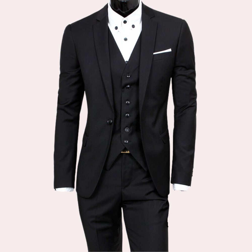 Elegancki Męski Garnitur Letni 3-Częściowy | Stylowy Zestaw Biznesowy
