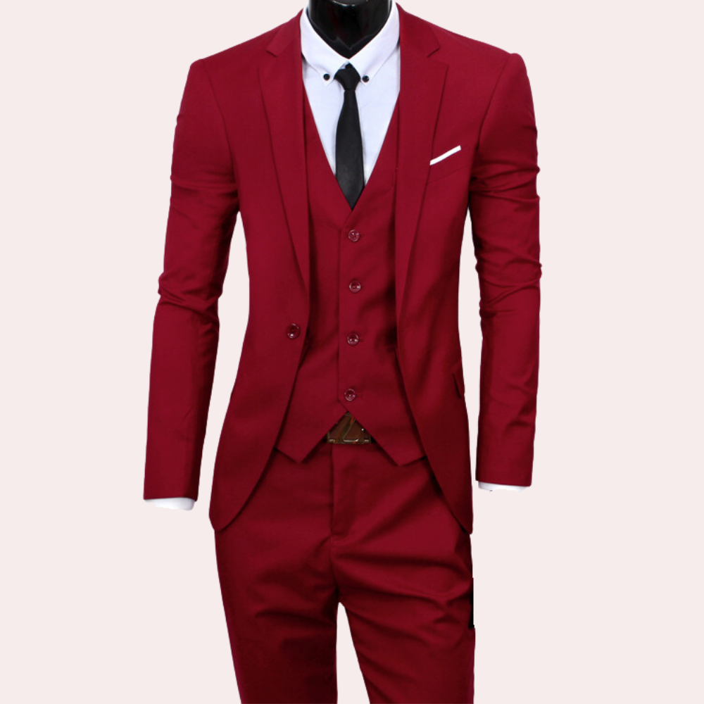 Elegancki Męski Garnitur Letni 3-Częściowy | Stylowy Zestaw Biznesowy