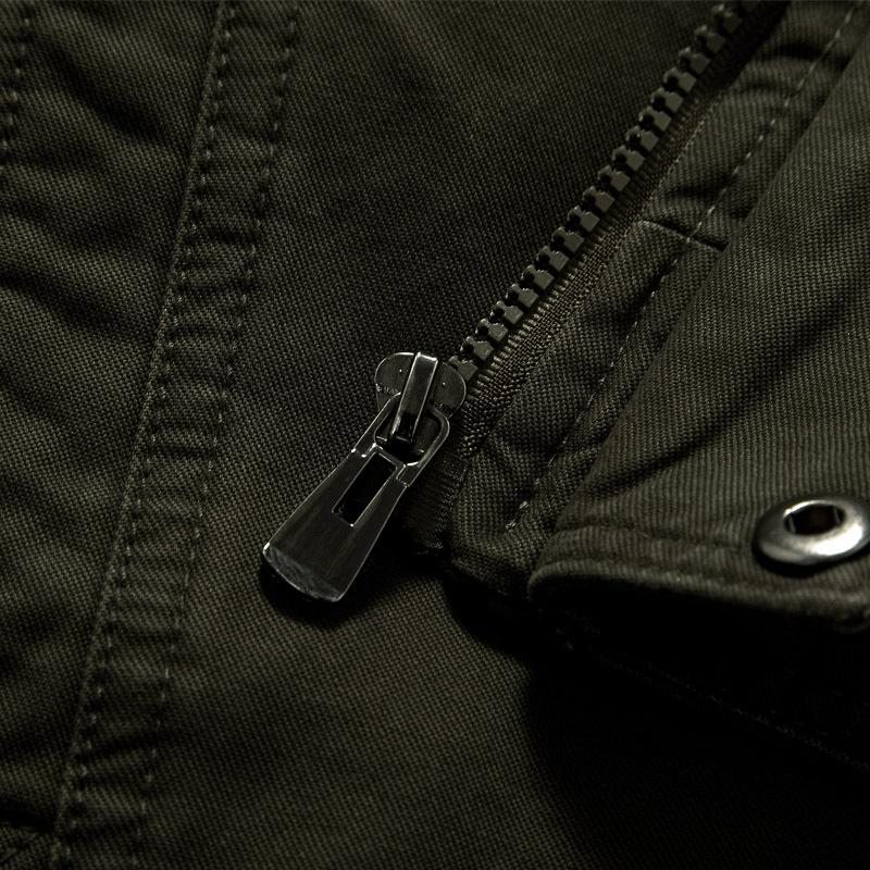 Męska Kurtka Wojskowa Z Wysokim Kołnierzem | Styl Militarny