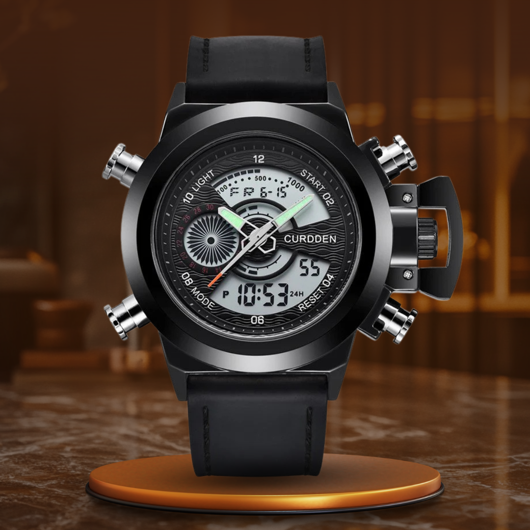 Chronograph Watch with Dual Time Function