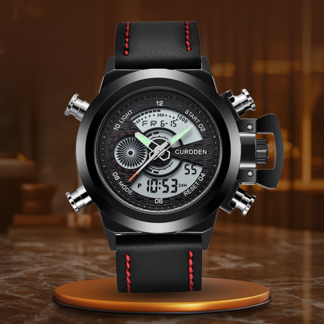 Chronograph Watch with Dual Time Function