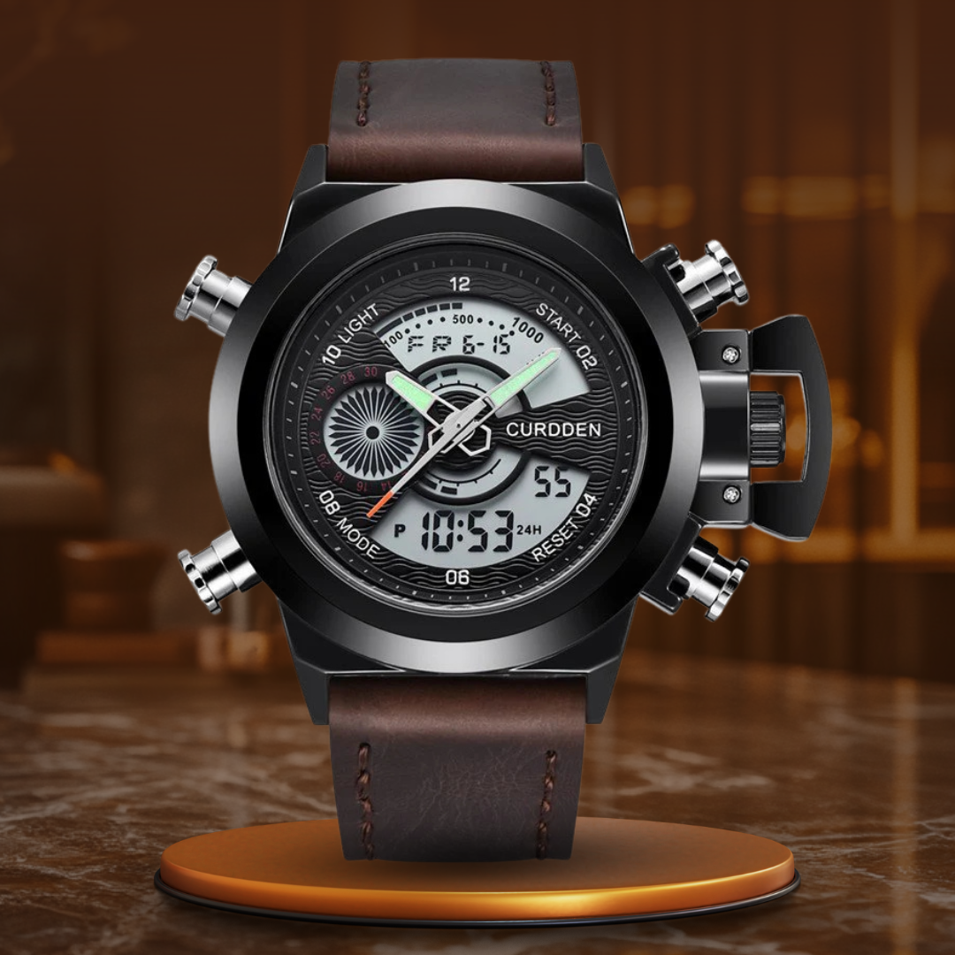 Chronograph Watch with Dual Time Function