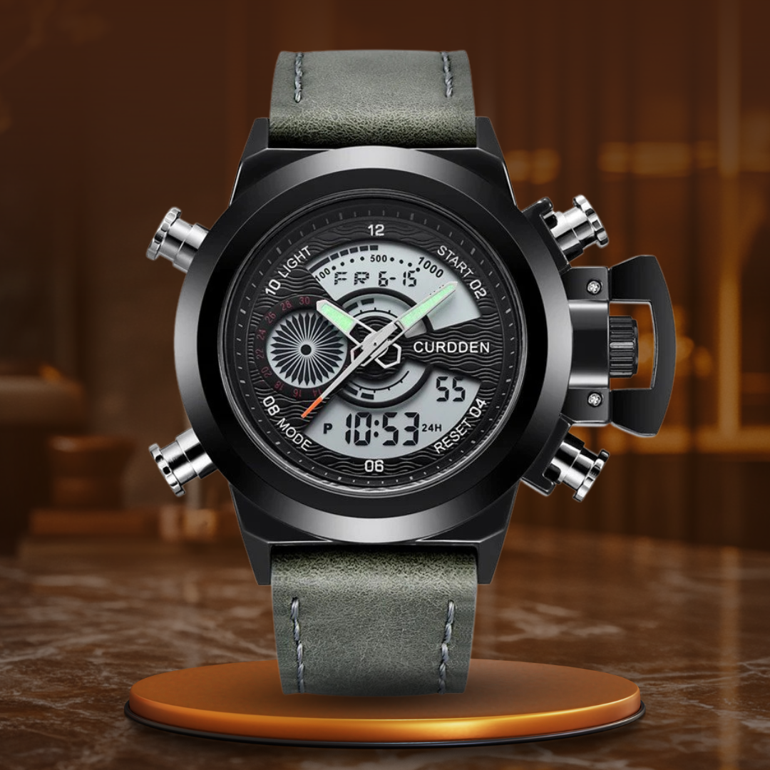 Chronograph Watch with Dual Time Function