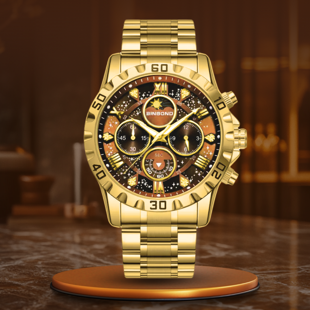 Elegancki chronograf z metalową bransoletą