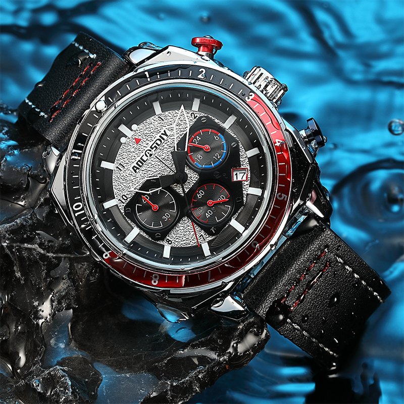 Elegancki Sportowy Zegarek Kwarcowy z Chronografem