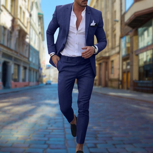 Elegancki Letni Garnitur Slim Fit Dla Mężczyzn
