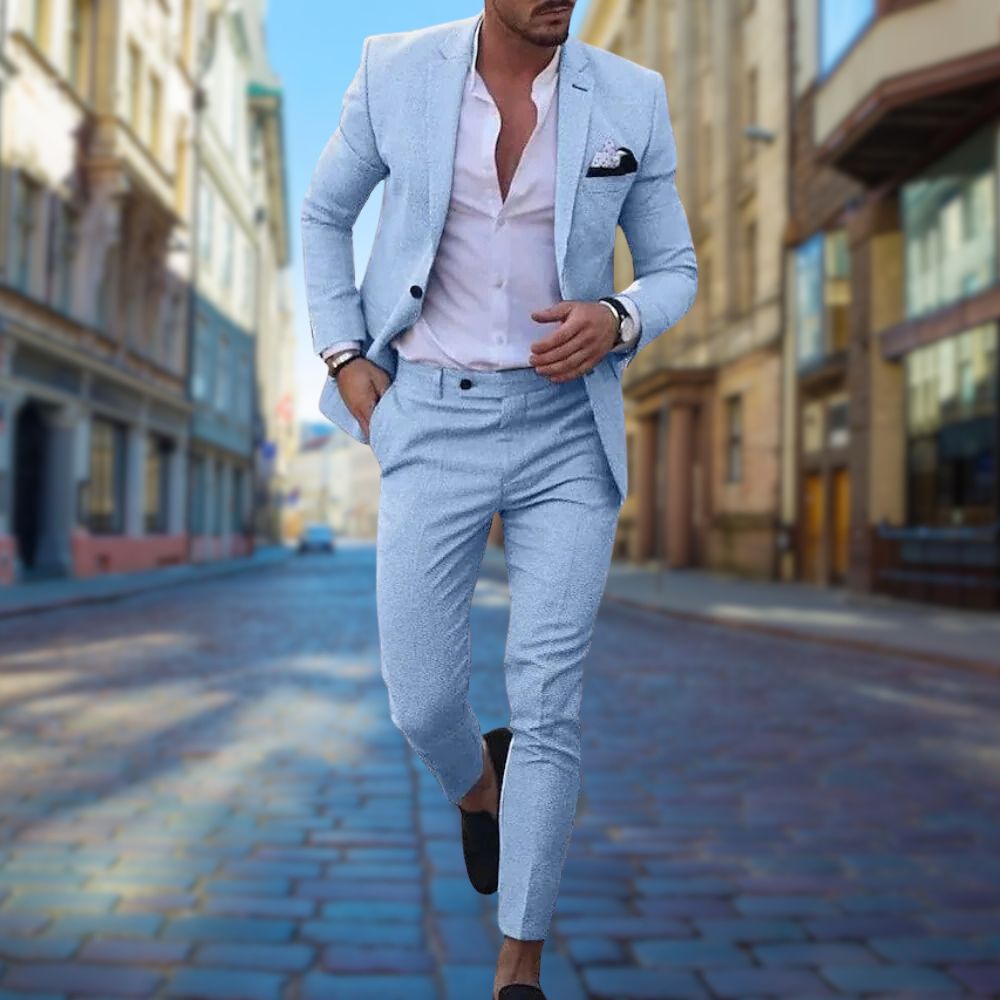 Elegancki Letni Garnitur Slim Fit Dla Mężczyzn