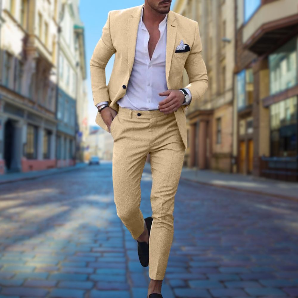 Elegancki Letni Garnitur Slim Fit Dla Mężczyzn