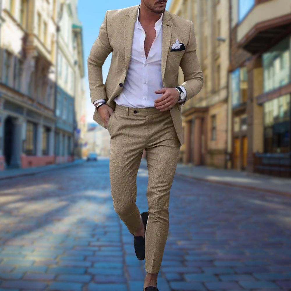 Elegancki Letni Garnitur Slim Fit Dla Mężczyzn