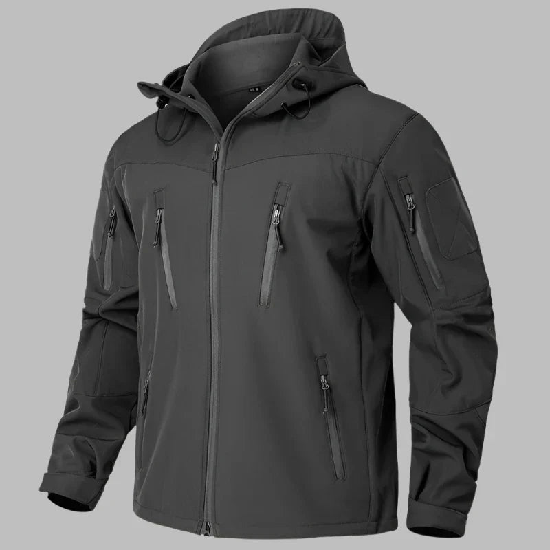 Męska Wodoodporna Kurtka Outdoorowa Z Kapturem | Kieszenie I Styl