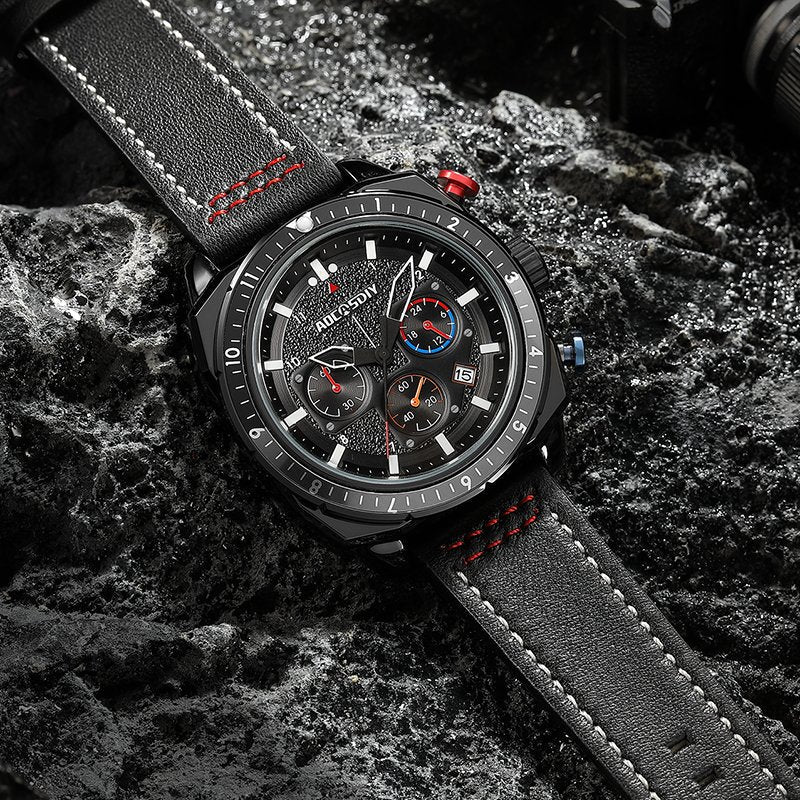 Elegancki Sportowy Zegarek Kwarcowy z Chronografem