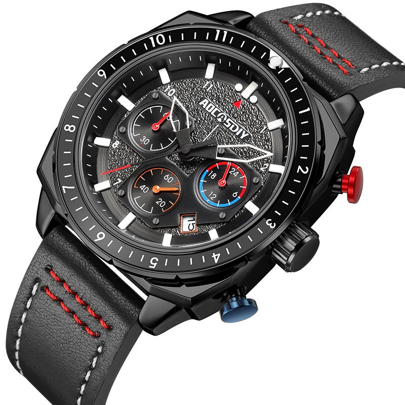 Elegancki Sportowy Zegarek Kwarcowy z Chronografem