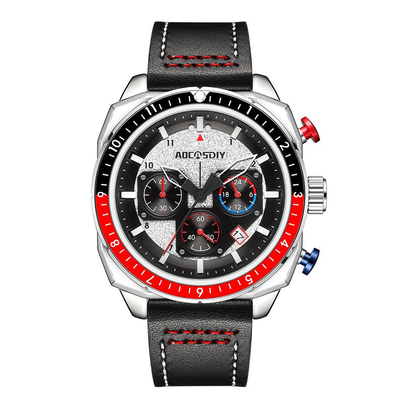 Elegancki Sportowy Zegarek Kwarcowy z Chronografem