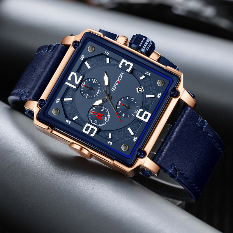 Męski Taktyczny Zegarek Kwarcowy ze Skóry