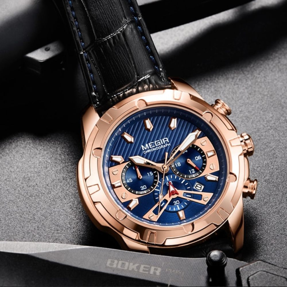 Elegancki Militarny Chronograf Sportowy Zegarek