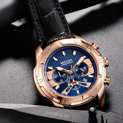 Elegancki Militarny Chronograf Sportowy Zegarek