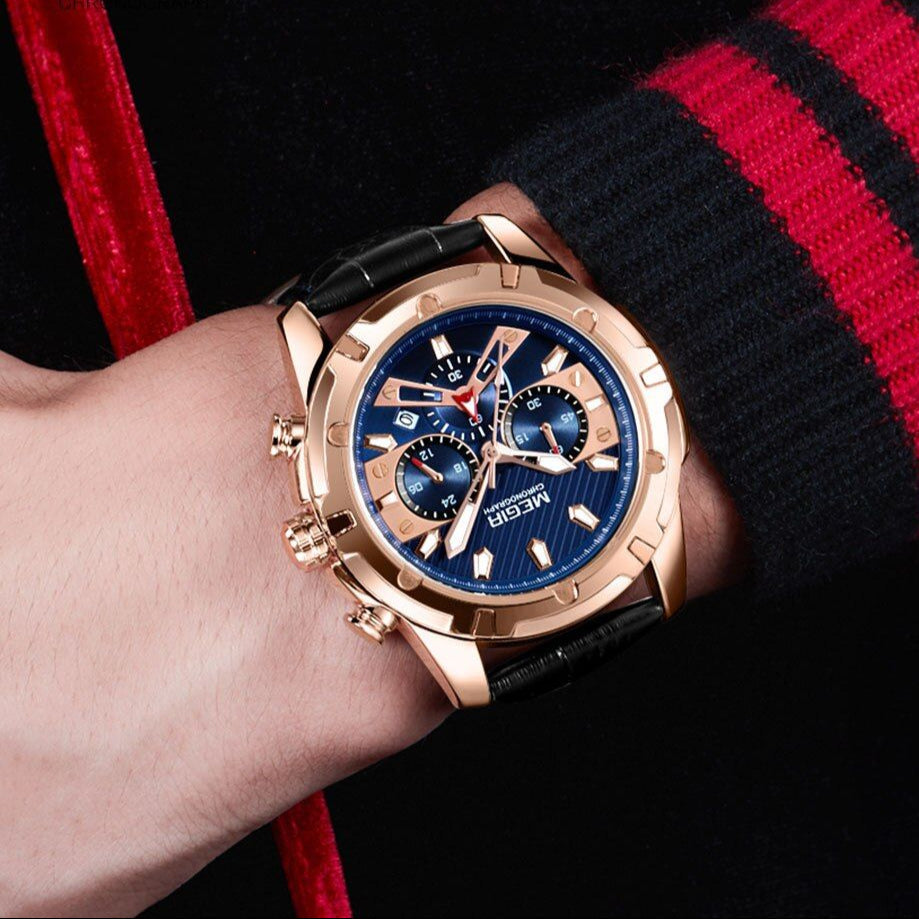 Elegancki Militarny Chronograf Sportowy Zegarek