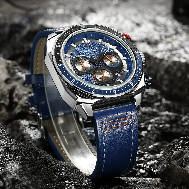 Elegancki Sportowy Zegarek Kwarcowy z Chronografem