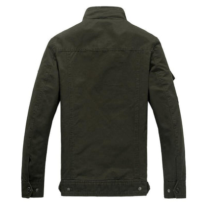 Męska Kurtka Wojskowa Z Wysokim Kołnierzem | Styl Militarny