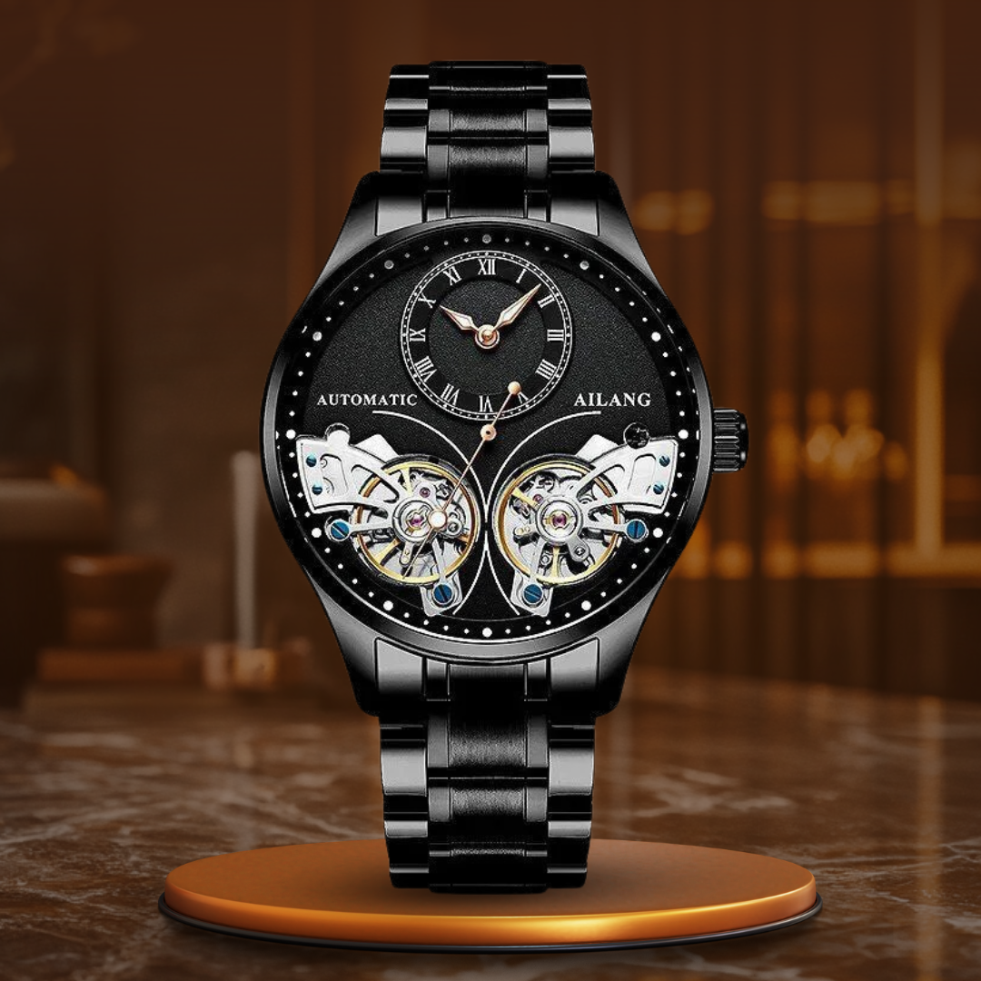 Mechaniczny Zegarek z Podwójnym Tourbillonem i Luminiscentnym Wykończeniem