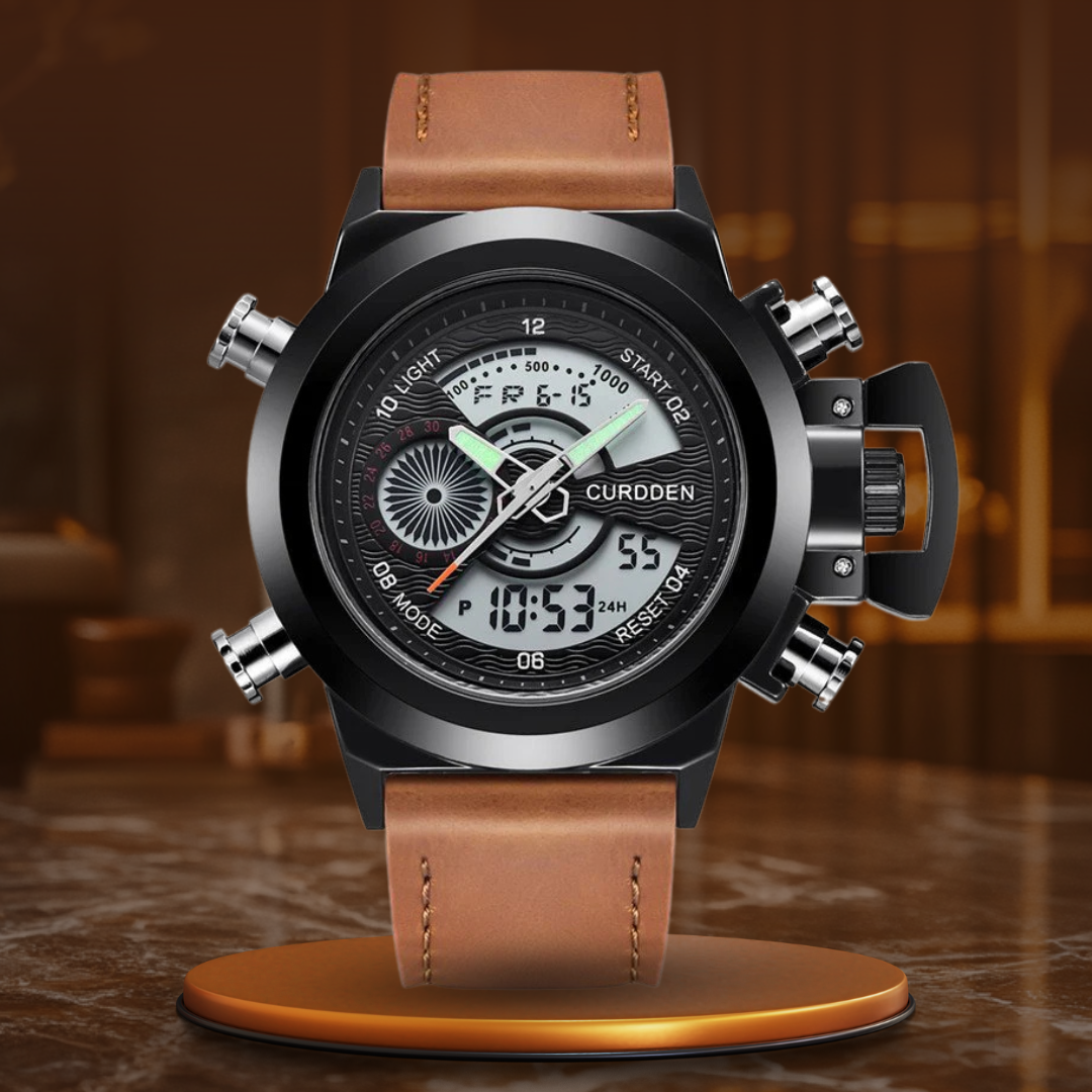Chronograph Watch with Dual Time Function