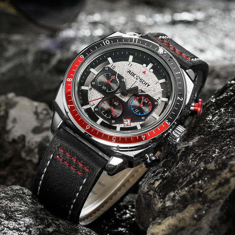 Elegancki Sportowy Zegarek Kwarcowy z Chronografem