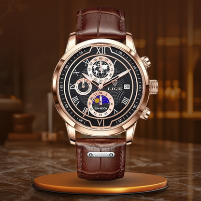 Chronograph Watch with Premium Leather Strap