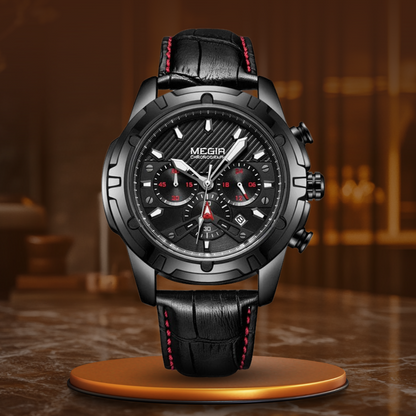 Elegancki Militarny Chronograf Sportowy Zegarek