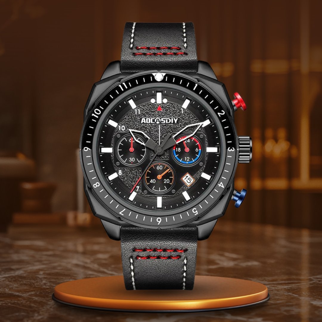 Elegancki Sportowy Zegarek Kwarcowy z Chronografem