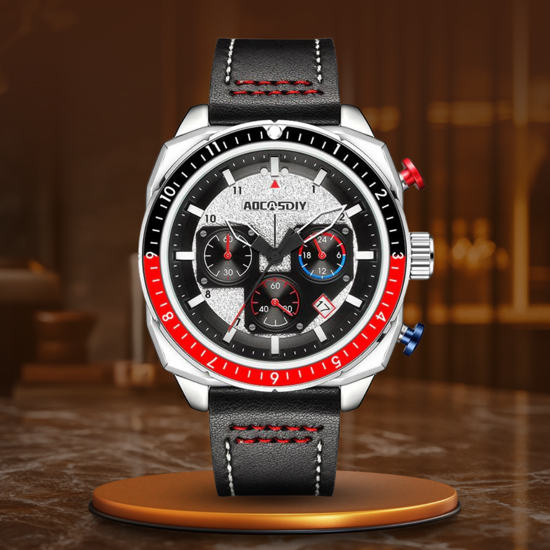 Elegancki Sportowy Zegarek Kwarcowy z Chronografem