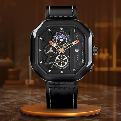 Luksusowy Kwarcowy Zegarek Chronograf