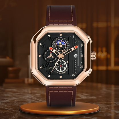 Luksusowy Kwarcowy Zegarek Chronograf