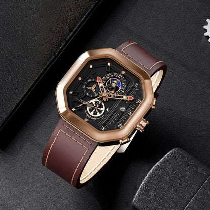 Luksusowy Kwarcowy Zegarek Chronograf