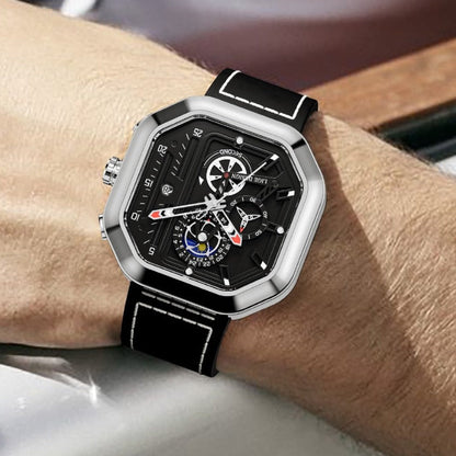 Luksusowy Kwarcowy Zegarek Chronograf