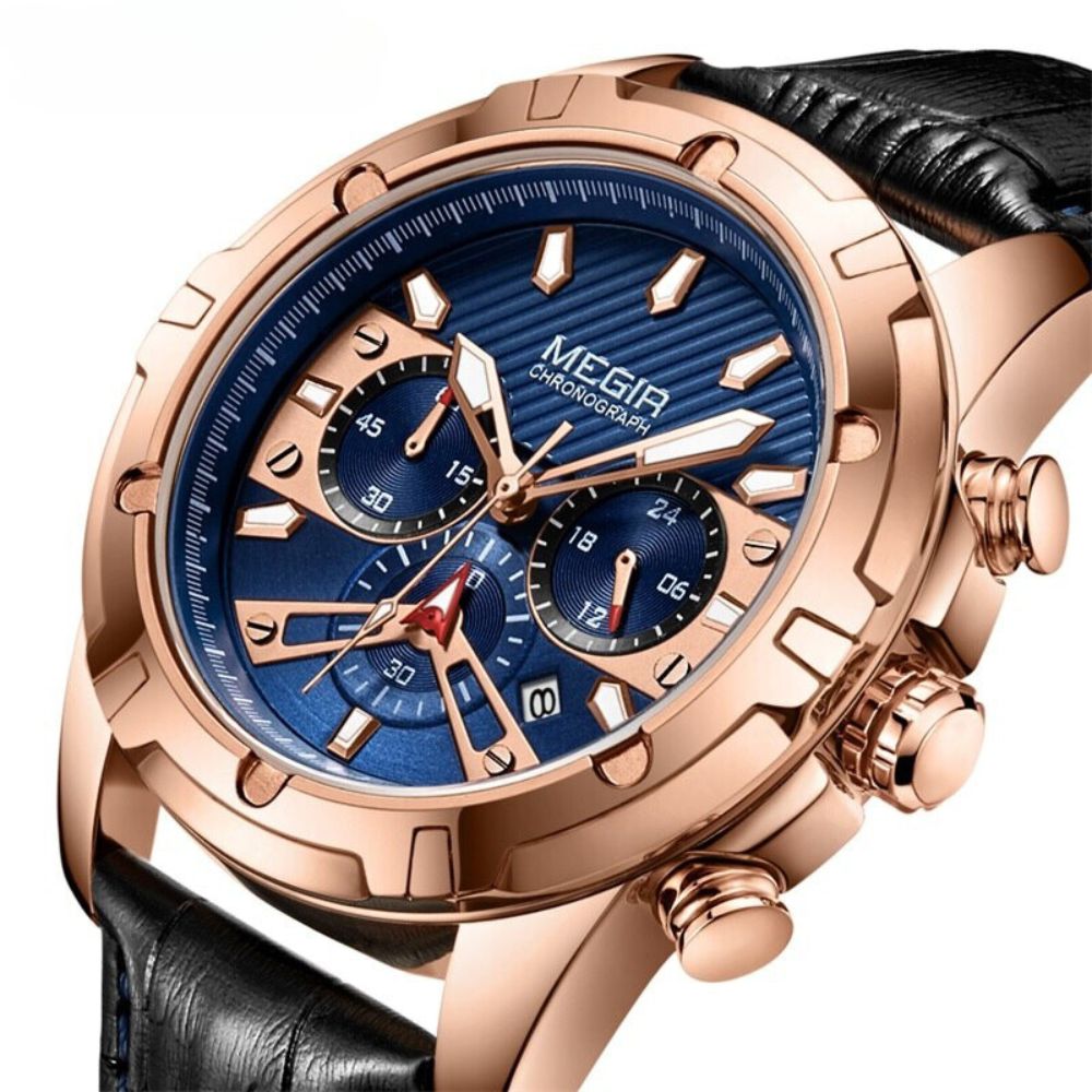 Elegancki Militarny Chronograf Sportowy Zegarek